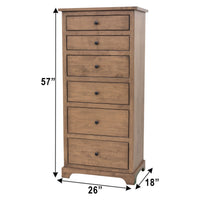 Lansing Amish 6-Drawer Maple Wood Lingerie Dresser | CO