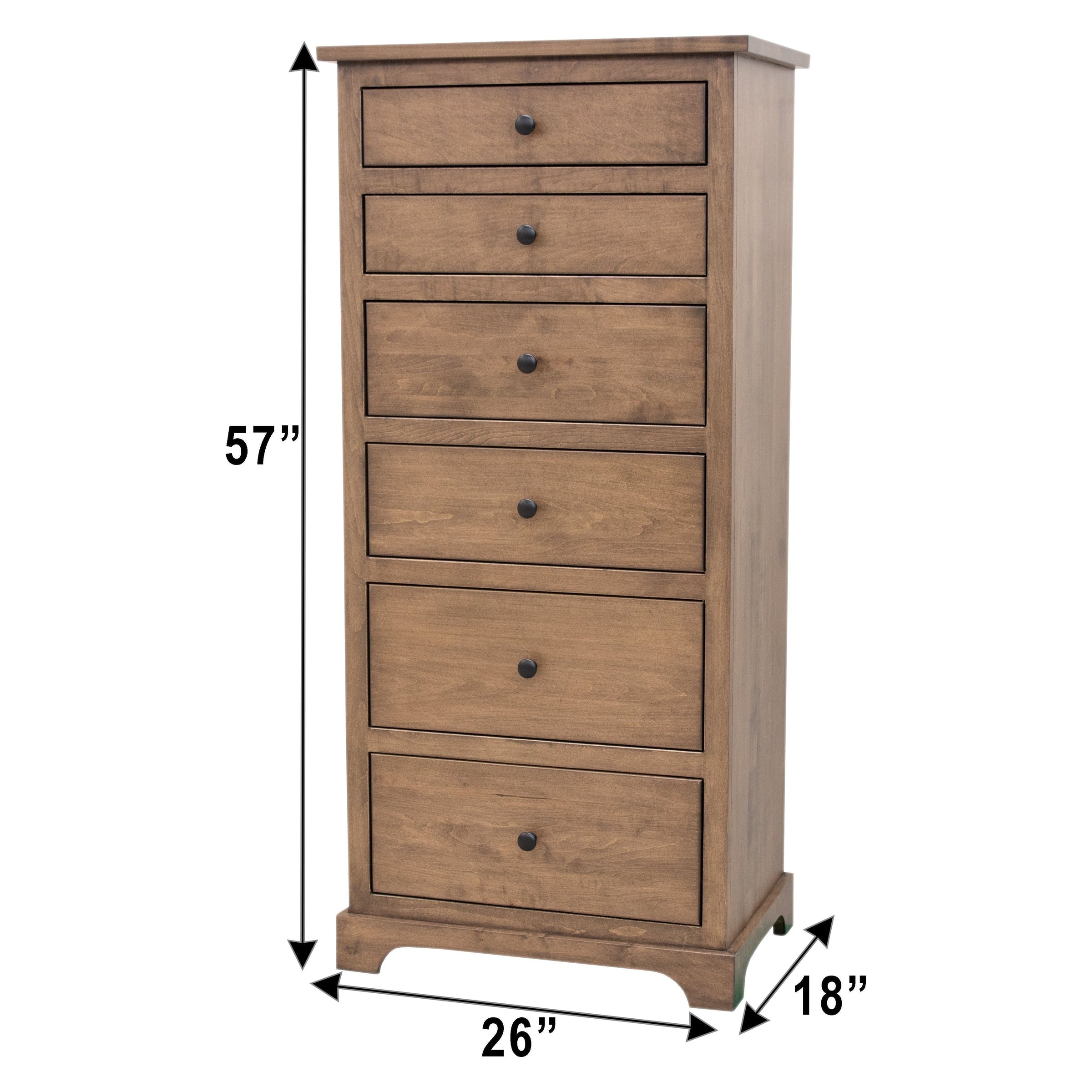 Lansing Amish 6-Drawer Maple Wood Lingerie Dresser | CO