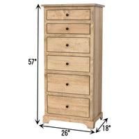 Lansing Amish 6-Drawer Maple Wood Lingerie Dresser | DS