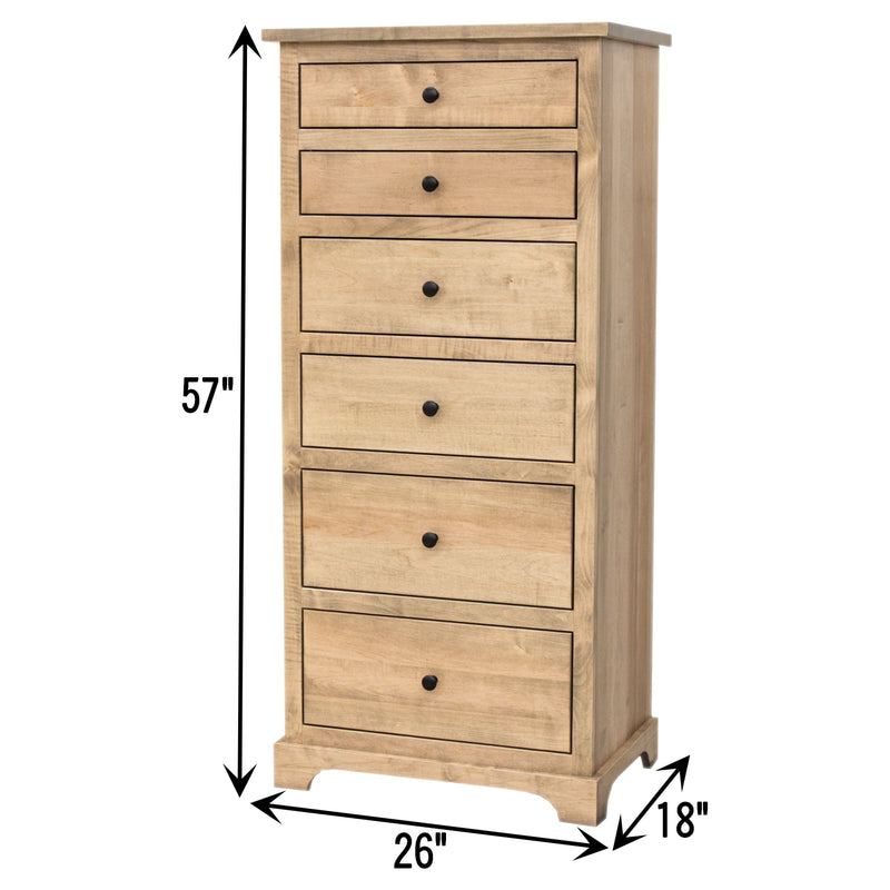 Lansing Amish 6-Drawer Maple Wood Lingerie Dresser | DS
