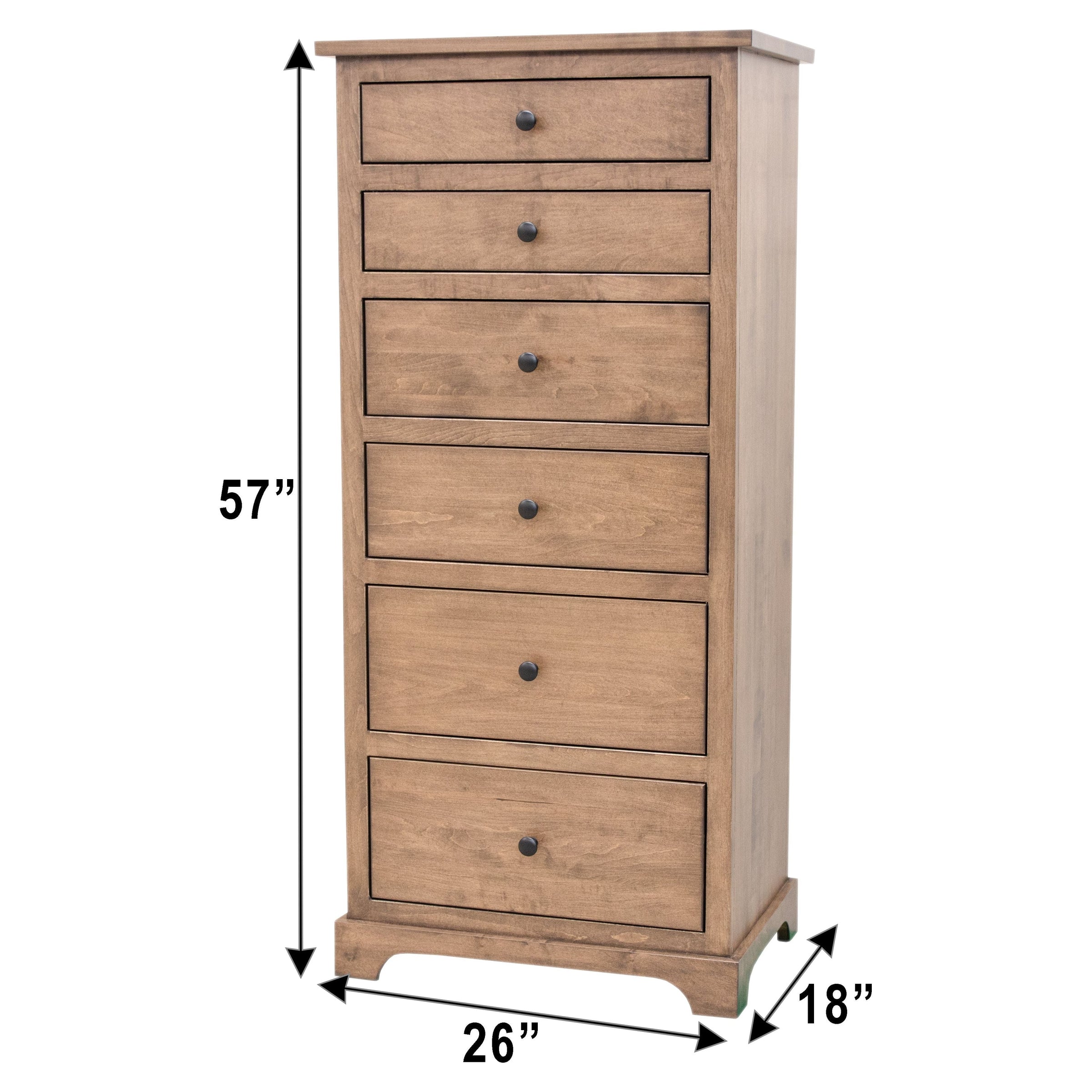 Lansing Amish 6-Drawer Maple Wood Lingerie Dresser | WB