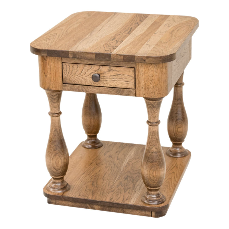 Lawrence Baluster Hickory Wood End Table | CO