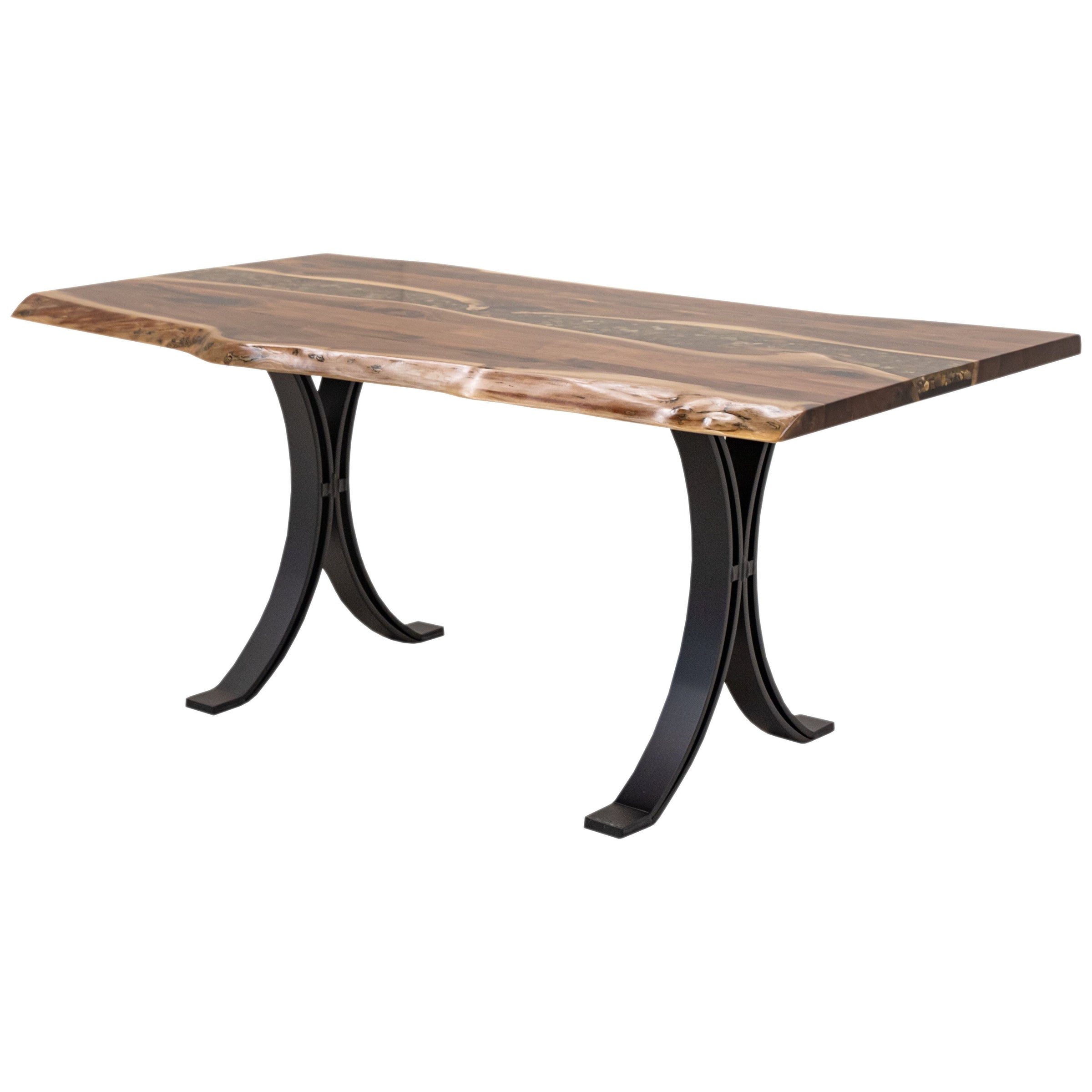 Live Edge River Walnut Wood Dining Table