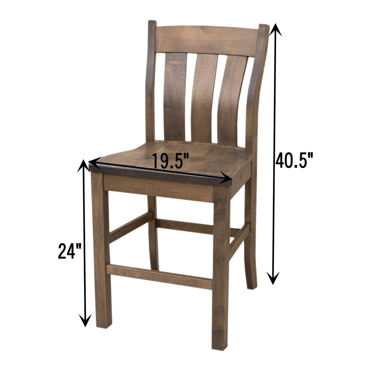 Lancaster Maple Wood 24" Stationary Bar Stool | WB