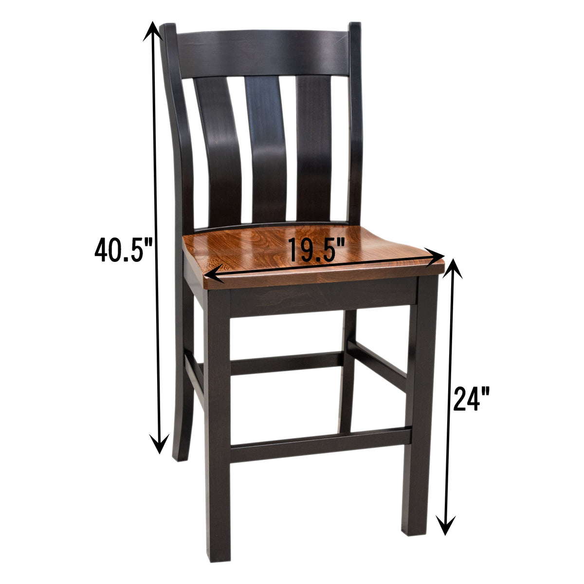 Lancaster Black & Wood 24" Stationary Bar Stool | M-EB&E-MC