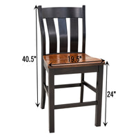 Lancaster Black & Wood 24" Stationary Bar Stool | M-EB&E-MC