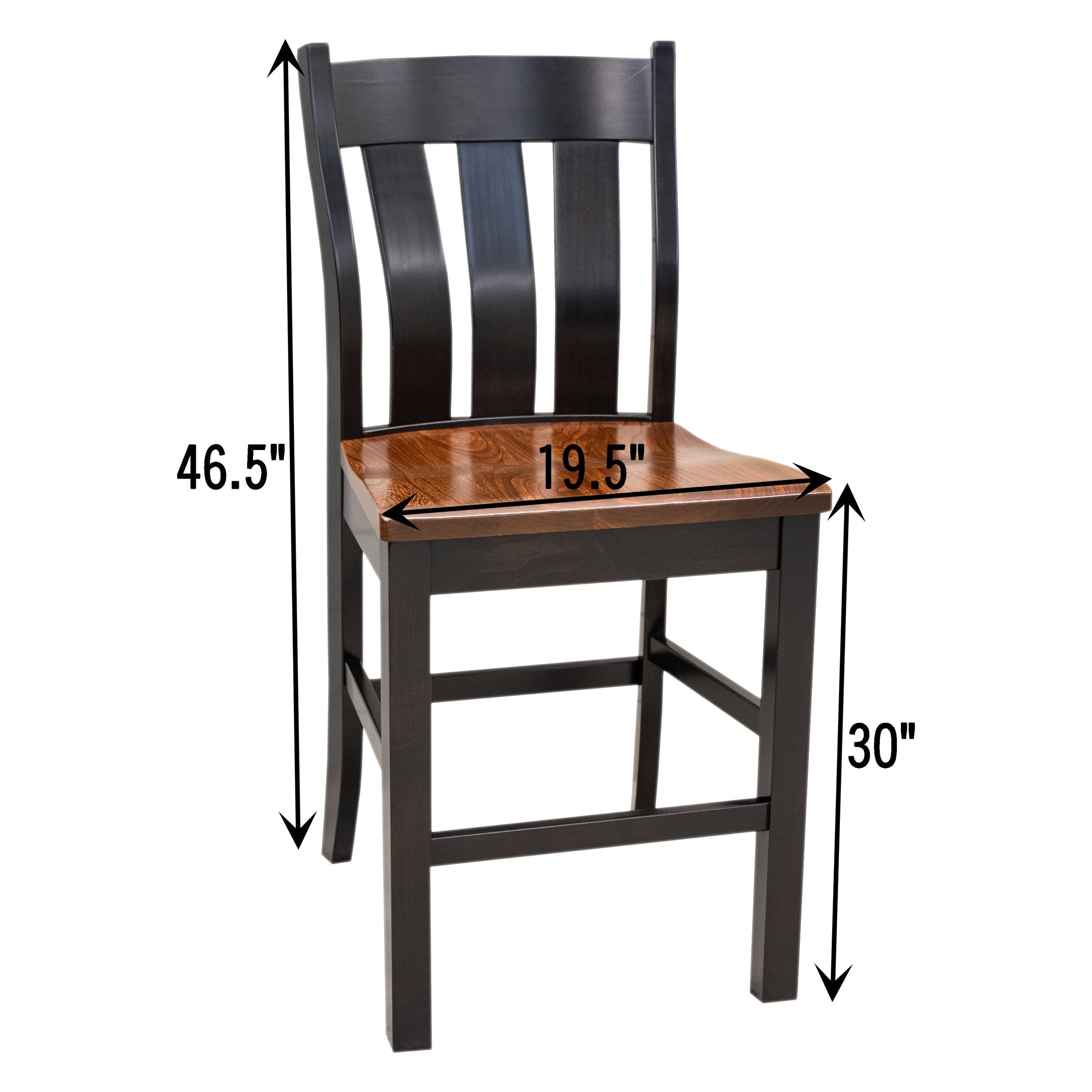 Lancaster Black & Wood 24" Stationary Bar Stool | M-EB&E-MC