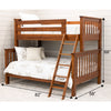 Yoder's Amish Mission Cherry Wood Twin Over Full Bunk Bed with Ladder | MC