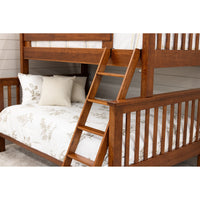 Yoder's Amish Mission Cherry Wood Twin Over Full Bunk Bed with Ladder | MC