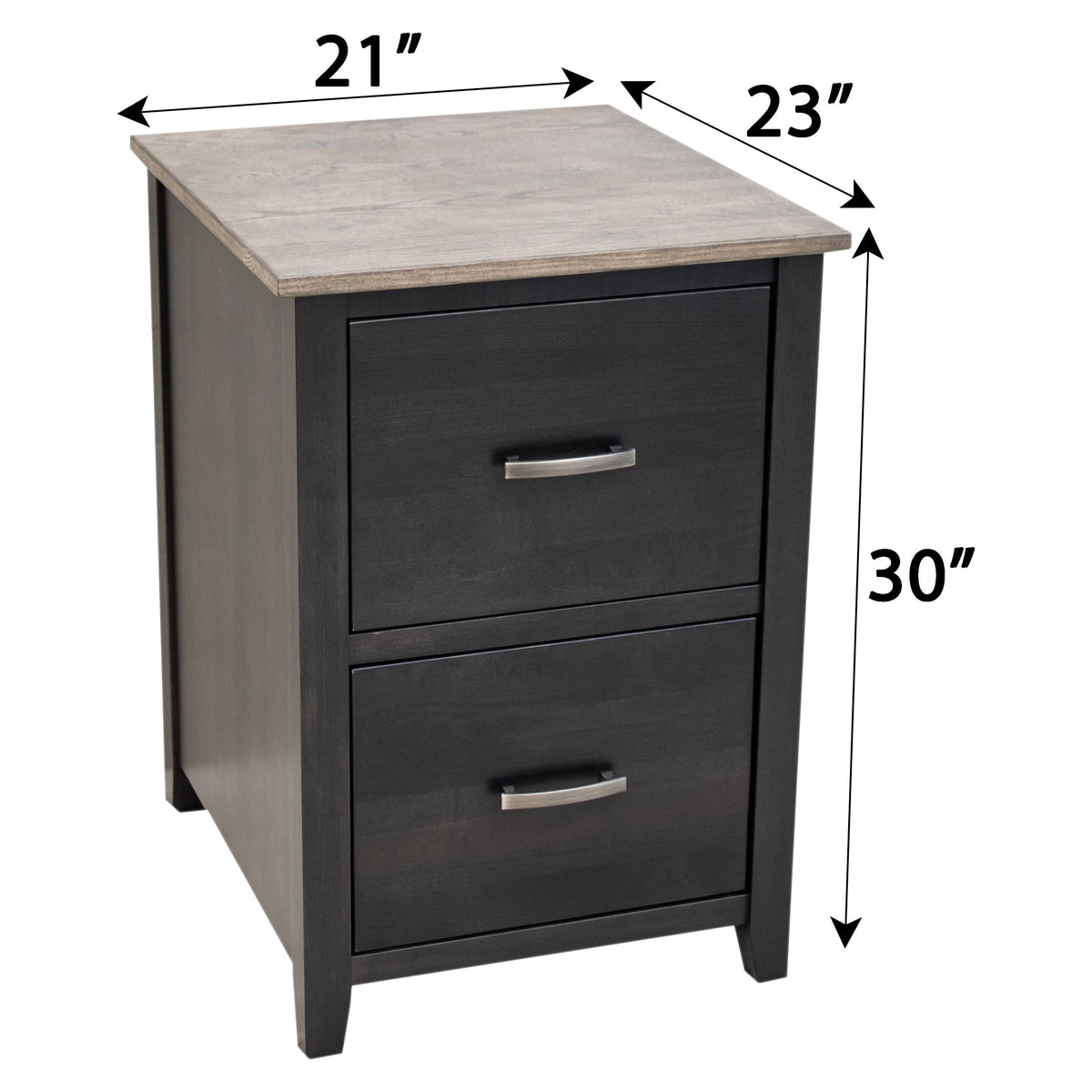 Michigan Black & Wood 2-Drawer File Cabinet | M-DK&RWO-GRB