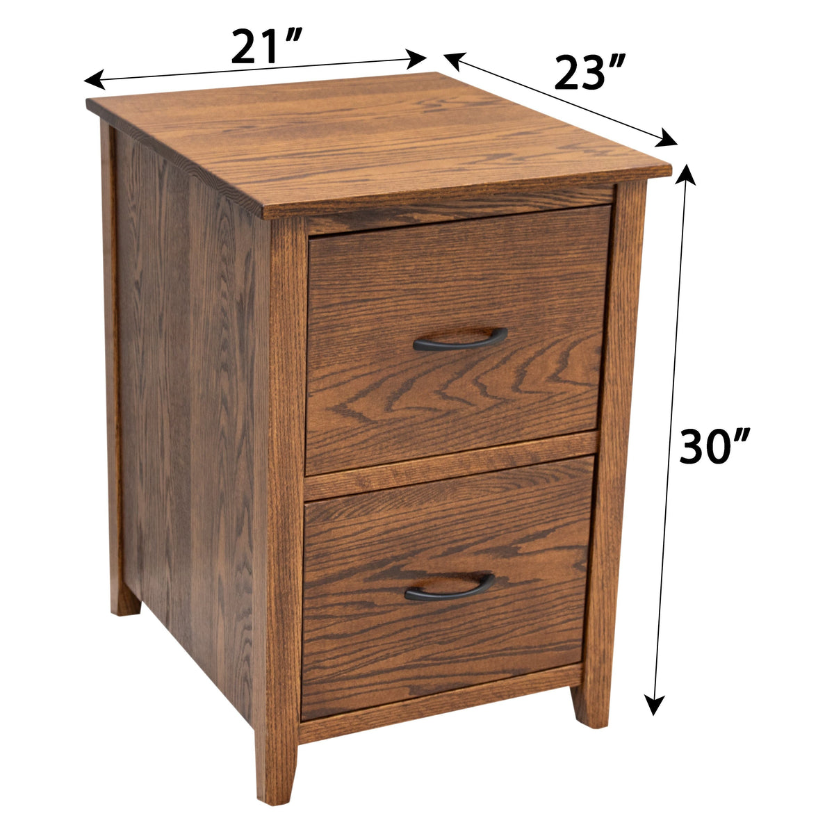Michigan Oak Wood 2-Drawer File Cabinet | MC