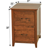 Michigan Cherry Wood 2-Drawer File Cabinet | GB