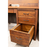 Jamestown Hickory Wood Flat Wall Desk with Hutch Top | H-ASB&M-EB