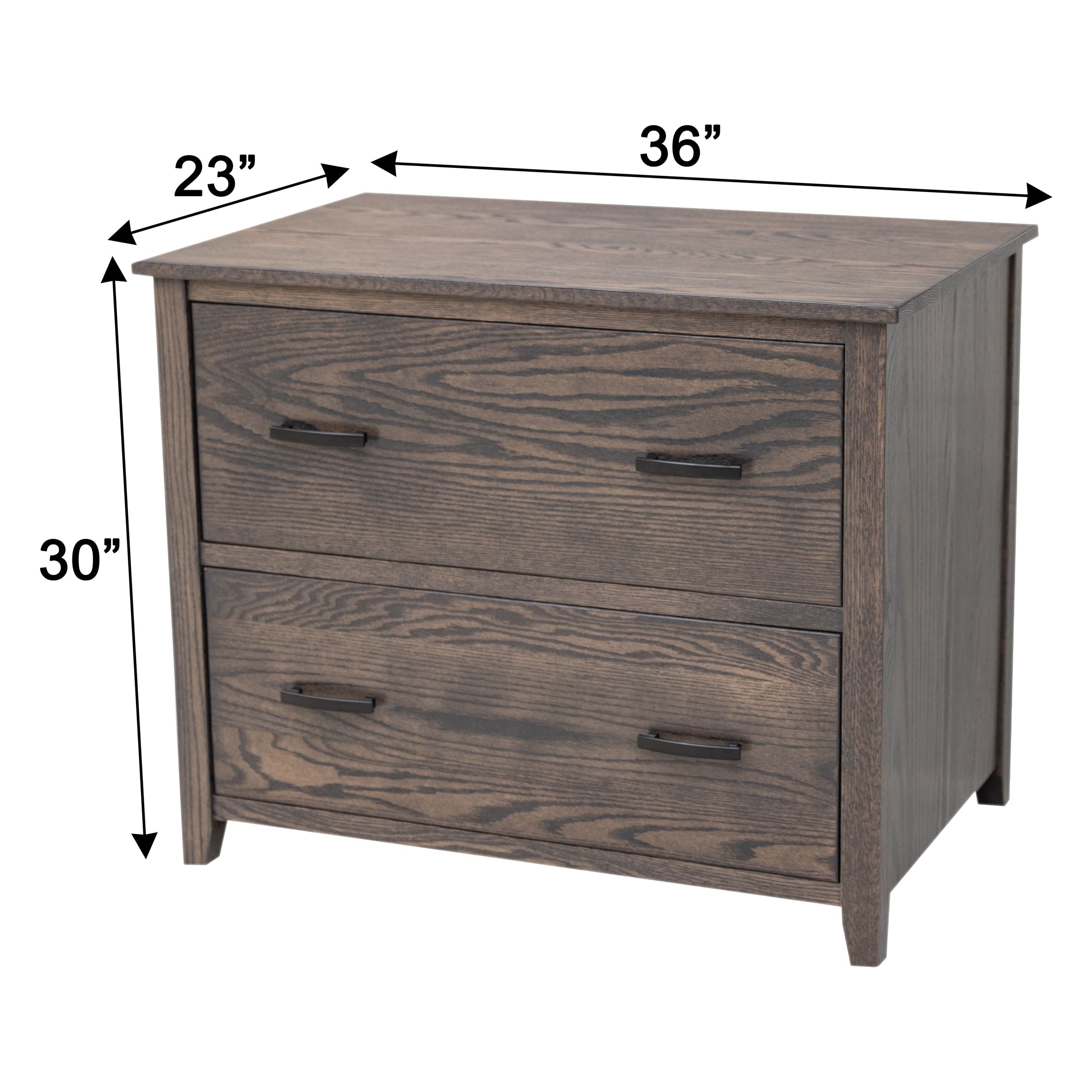 Michigan Oak Wood 2-Drawer Lateral File Cabinet | SB
