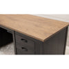 Michigan Black & Wood Adjustable Standing Executive Desk with Drawers | M-DK&QSWO-CO