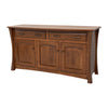 Solid Cherry Wood Amish made sideboard buffet cabinet with three doors and 2 drawers