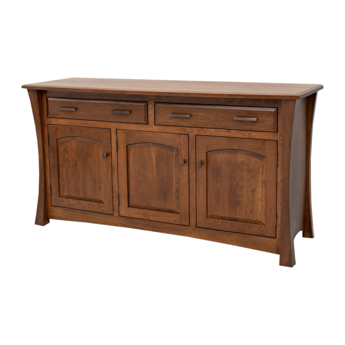 Solid Cherry Wood Amish made sideboard buffet cabinet with three doors and 2 drawers