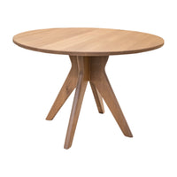 Mid Century Modern White Oak Wood Round Dining Table | WB