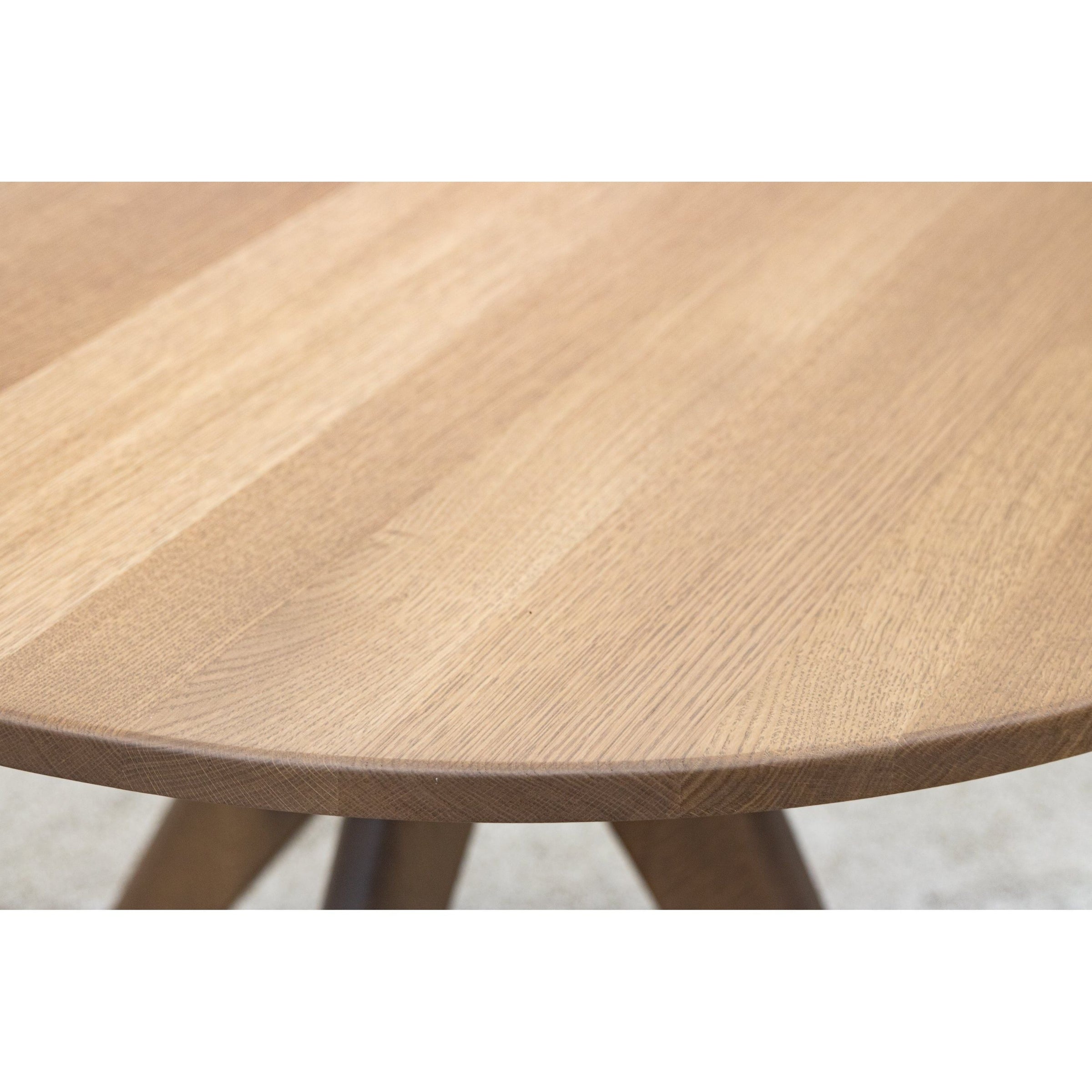 Mid Century Modern White Oak Wood Round Dining Table | WB