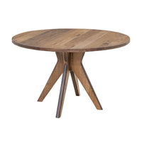Mid Century Modern Hickory Wood Round Dining Table | CO