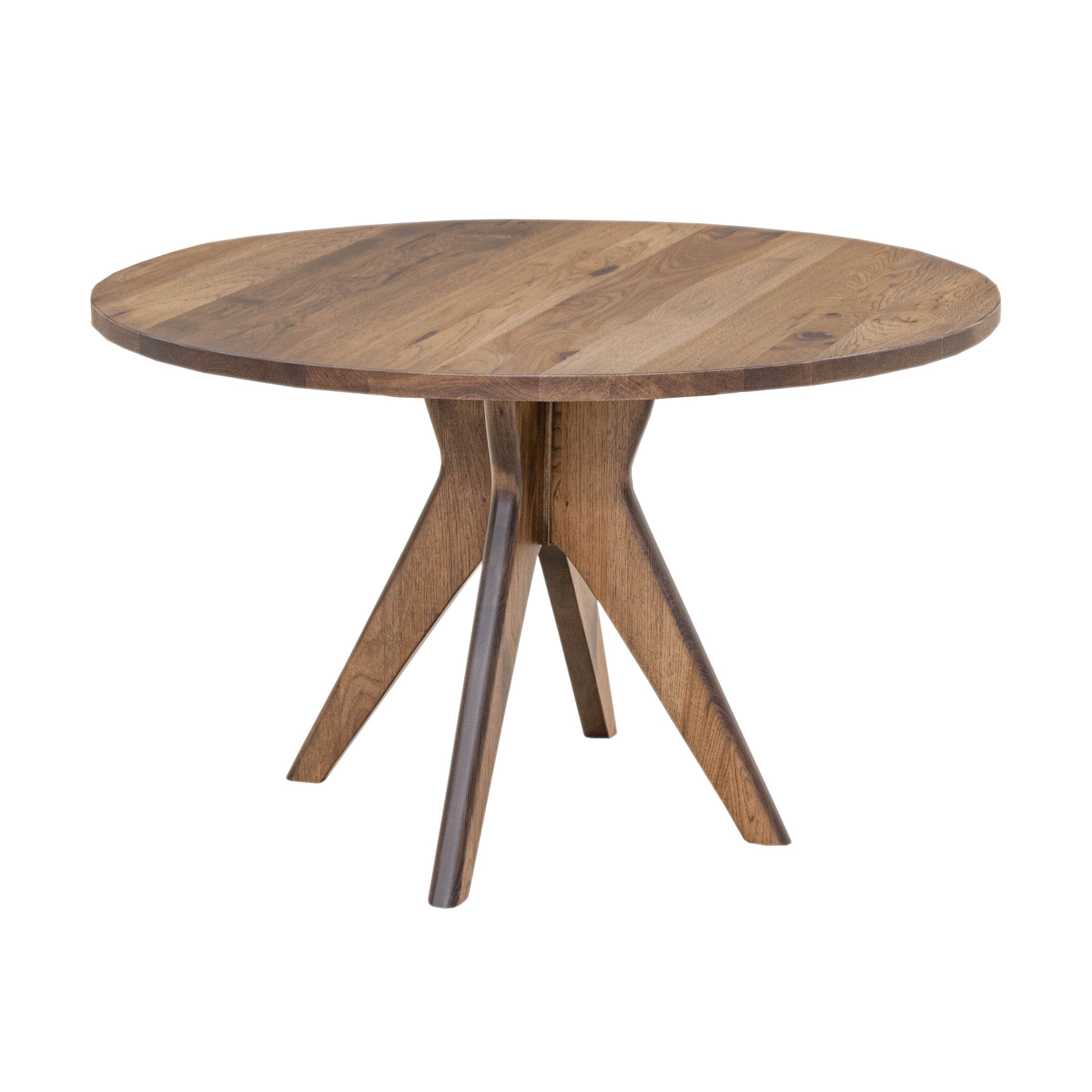Mid Century Modern Hickory Wood Round Dining Table | CO