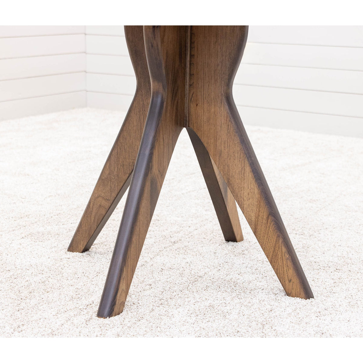 Mid Century Modern Hickory Wood Round Dining Table | CO