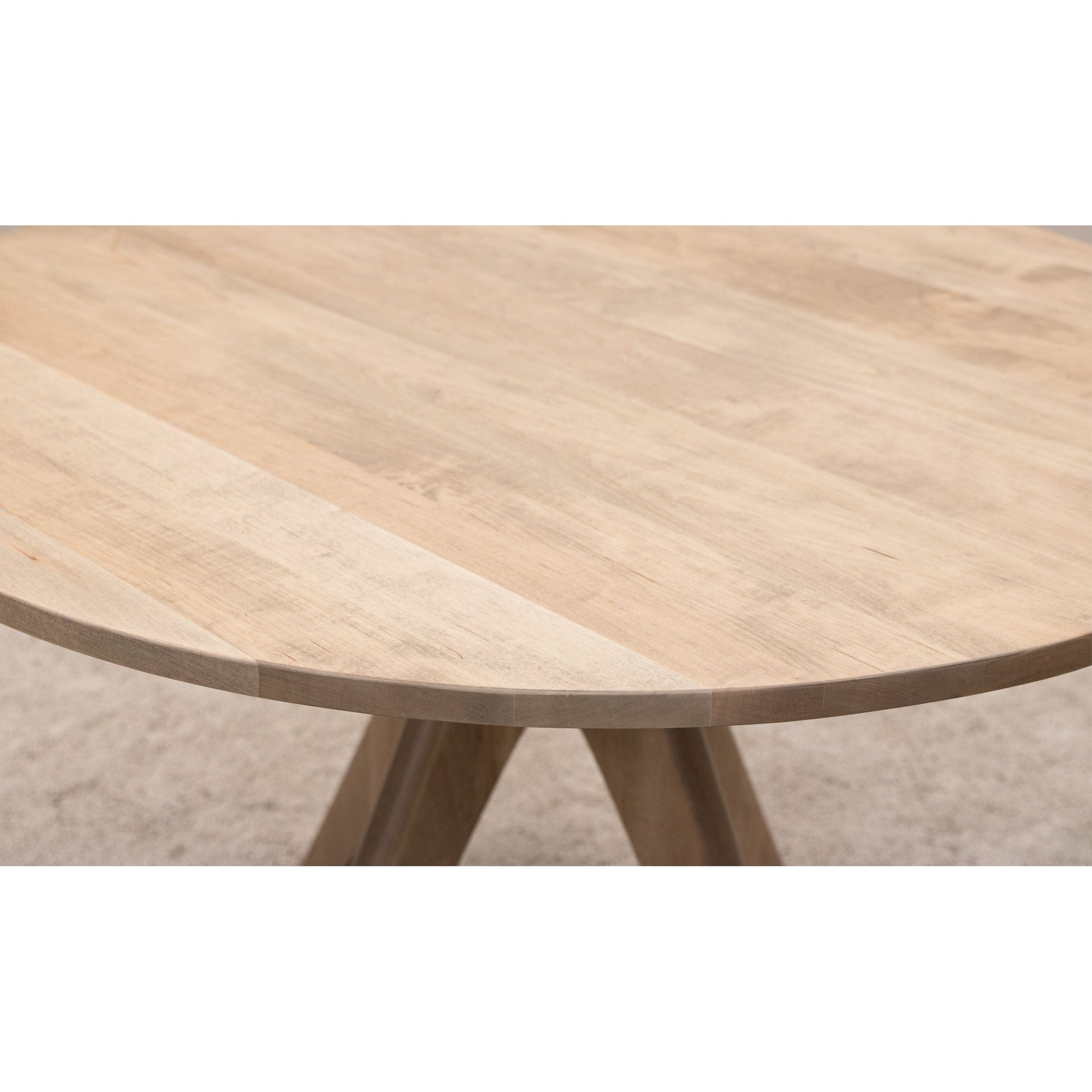Mid Century Modern Maple Wood Round Dining Table | DS