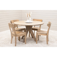 Mid Century Modern Maple Wood Round Dining Table | DS