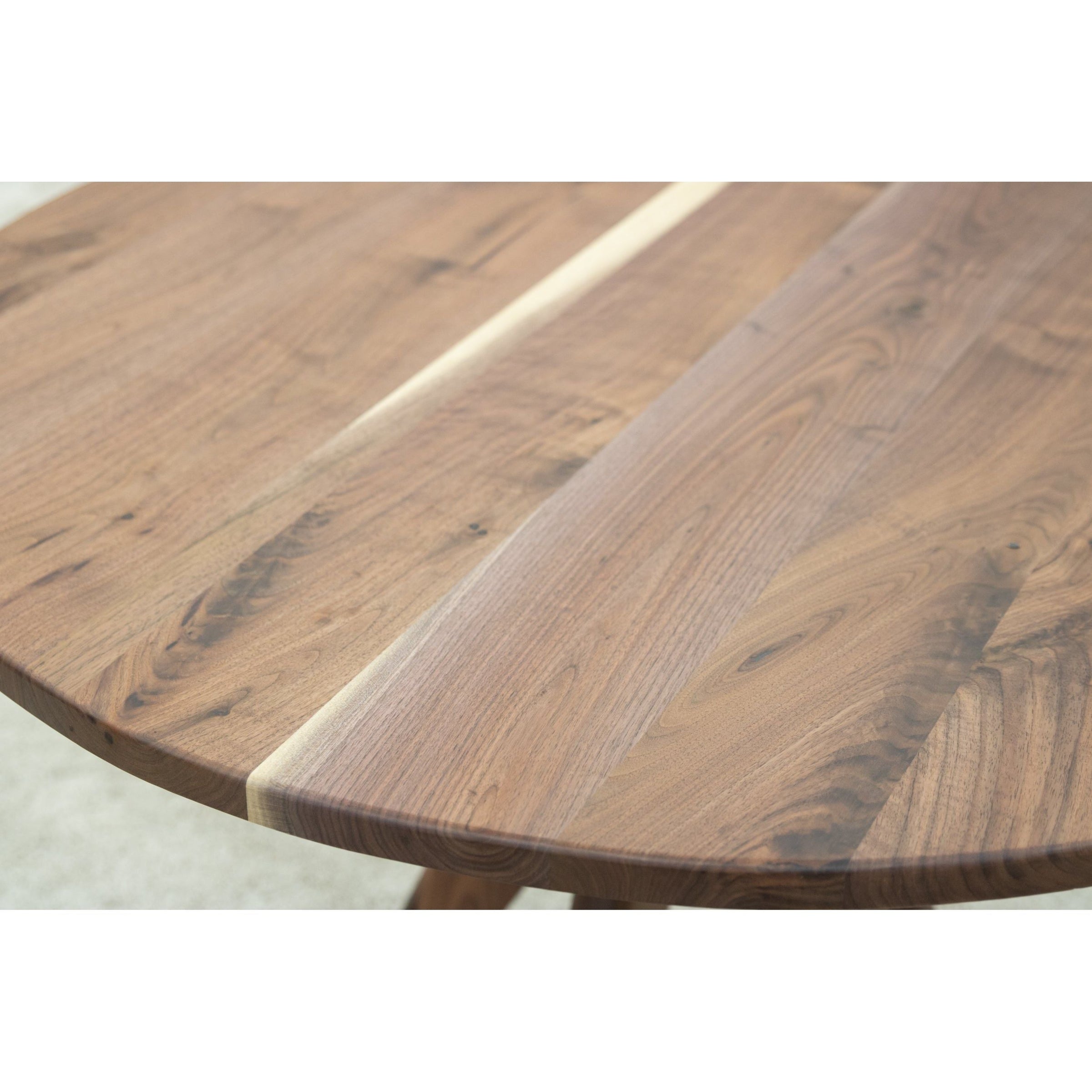 Mid Century Modern Walnut Wood Round Dining Table | NAT