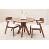 Modern Mid Century Round Dining Set for 2 in solid Walnut wood with Cordelle chairs