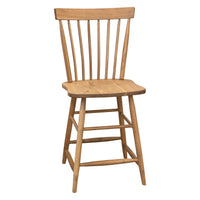 Milton Windsor Hickory Wood 24" Stationary Bar Stool | WB