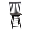 Milton Black Windsor Maple Wood 24" Swivel Bar Stool | EB