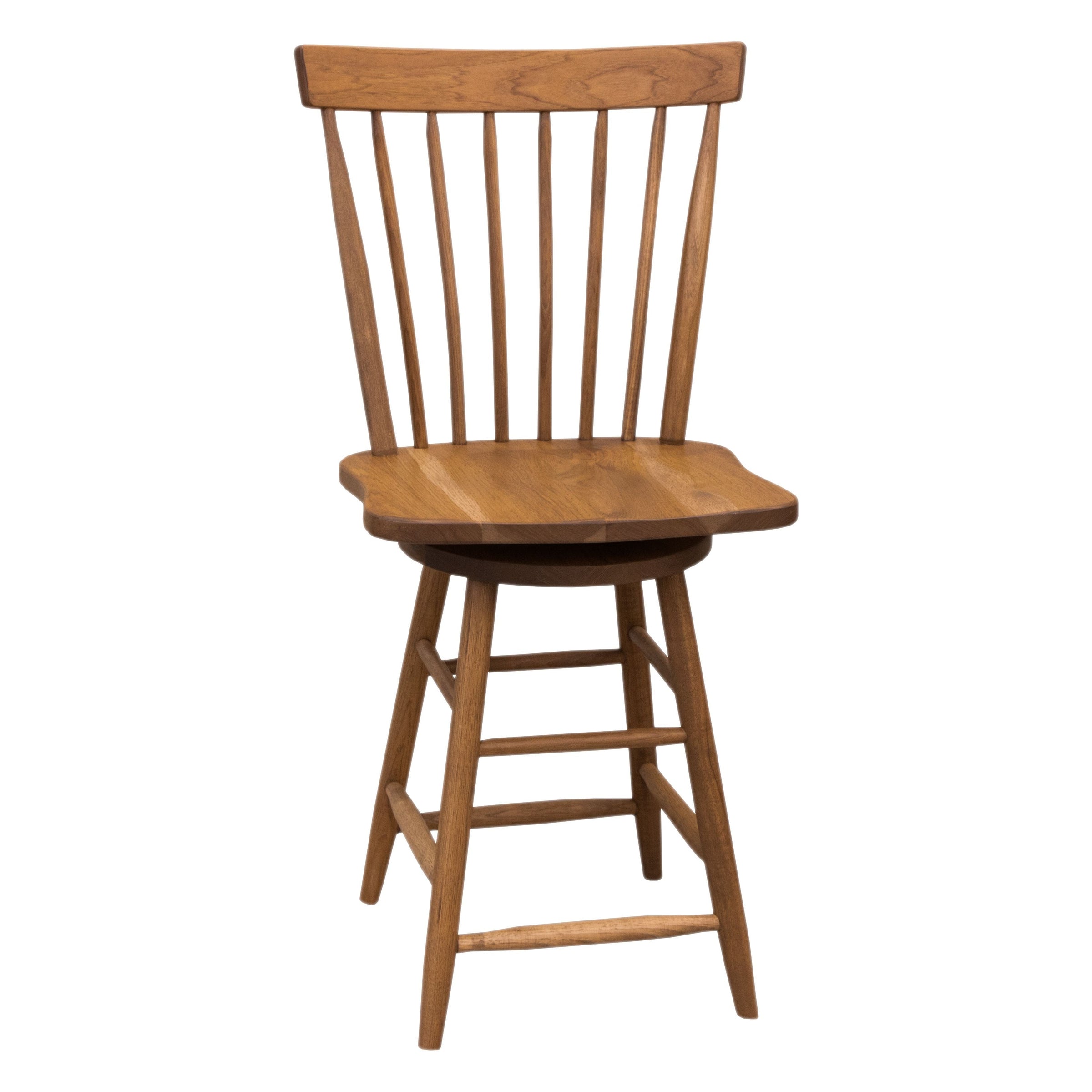 Milton Windsor Hickory Wood 24" Swivel Bar Stool | HC