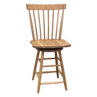 Milton Windsor Hickory Wood 24" Swivel Bar Stool | WB