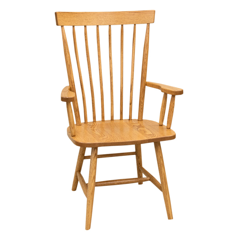 Milton Windsor Oak Wood Arm Dining Chair | S-14