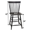 Milton Black Windsor Maple Wood 24" Stationary Bar Stool | EB