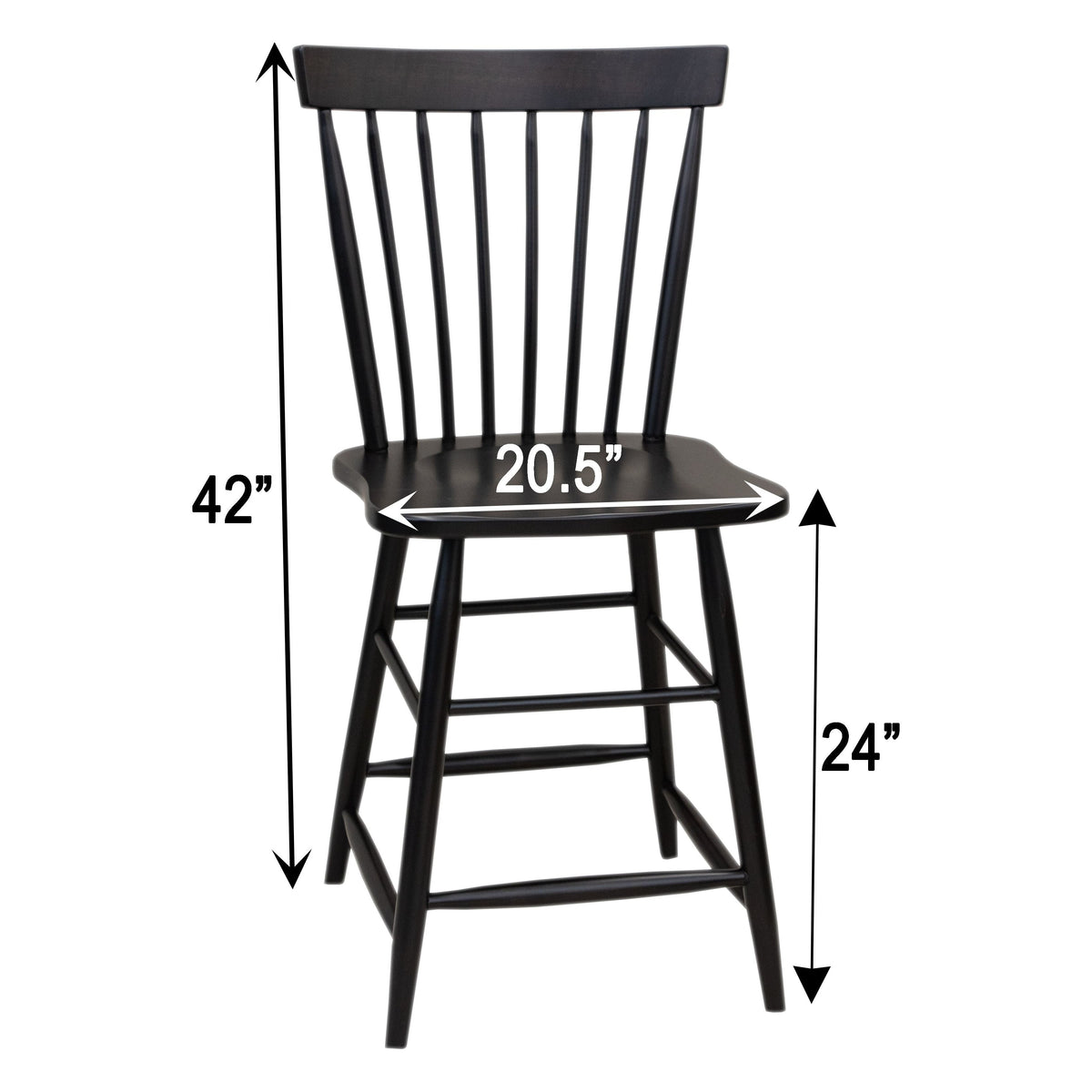 Milton Windsor Hickory Wood 24" Stationary Bar Stool | HC