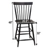 Milton Black Windsor Maple Wood 24" Stationary Bar Stool | EB