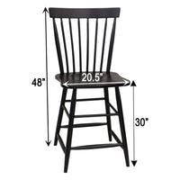 Milton Black Windsor Maple Wood 24" Stationary Bar Stool | EB