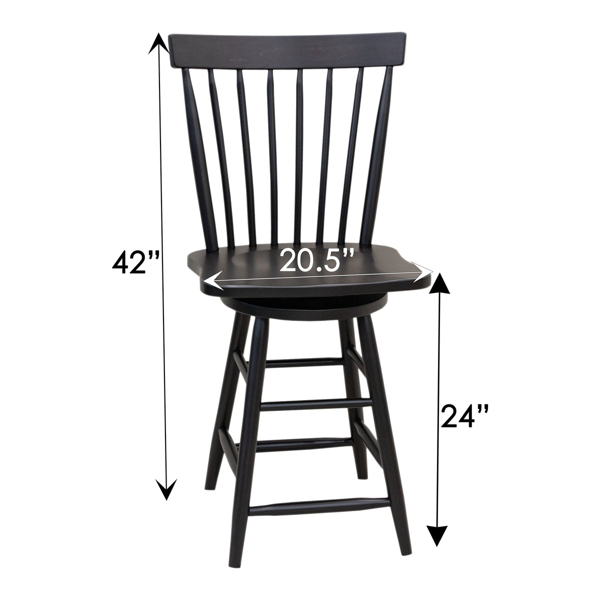 Milton Windsor Maple Wood 24" Swivel Bar Stool | BOS