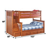 Yoder's Amish Mission Oak Wood Twin Over Full Bunk Bed with Step Unit | MC