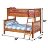Mission Oak Wood Twin Over Full Bunk Bed with Ladder | MC