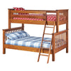 Mission Oak Wood Twin Over Full Bunk Bed with Ladder | MC