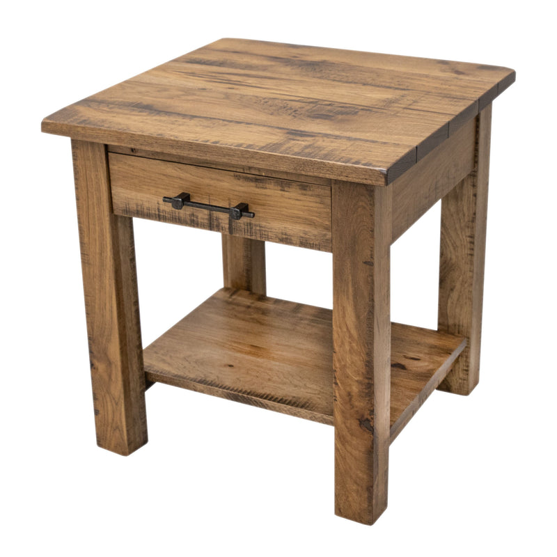 Salt Creek Hickory Wood Large Square Open End Table | CO