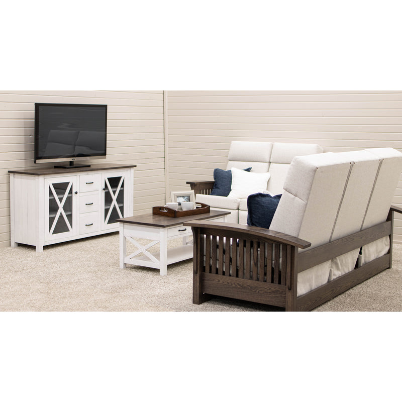 Cambridge 60" White & Wood TV Console | M-GW&RWO-SB