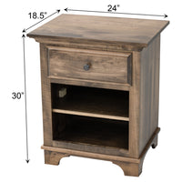 Mt. Hope Amish 1-Drawer, Open Nightstand