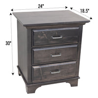 Mt. Hope Amish 3-Drawer Nightstand