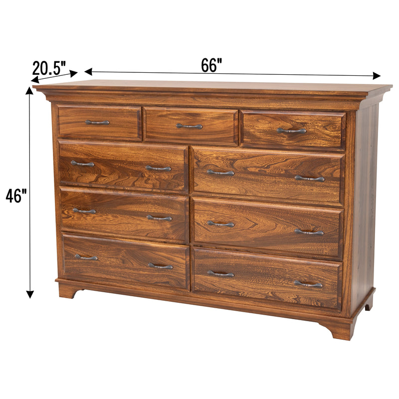 Mt. Hope Amish 9-Drawer Tall Dresser