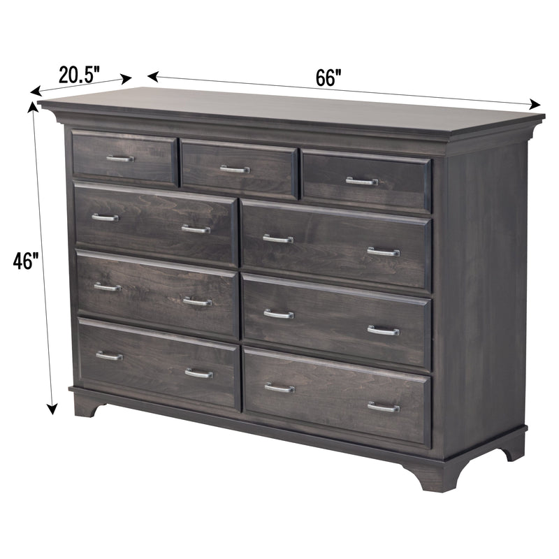 Mt. Hope Amish 9-Drawer Tall Dresser
