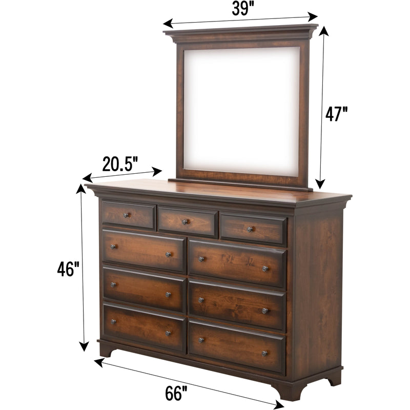 Mt. Hope Amish 9-Drawer Tall Dresser